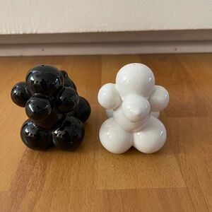 Jonathan Adler Salt & Pepper Shakers Black White Poodles